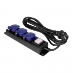 Elektrimaterjalid | Kaablid, Jaotuss&uuml;steemid ja T&ouml;&ouml;riistad // Elektri laiendid, Pikendusjuhtmete, hajutuste ja UK ja USA adapterite komplekt // Przedłużacz warsztatowy bryzgoszczelny z wyłącznikiem IP44, 3 gniazda 2P+Z IP44, przew&oacute;d gumowy, H05RR-F 3 ...