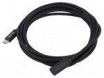 Cable | High Speed,USB 2.0 | USB C socket,USB C plug | 3m | black