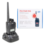 PNI PMR R18 portable radio station, 446MHz, 0.5W, 128 channels, 16 PMR and 50 CTCSS and 104 DCS tones, FM Radio, programmable, Waterproof IP67