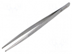 Tweezers | for precision works | Blade tip shape: flat,serrated