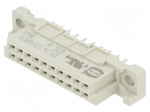 Connector: DIN 41612 | socket | female | PIN: 20 | straight | 2A | THT | a+b