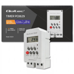 Qoltec Electronic timer PC0629 for DIN rail | LCD