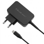 Qoltec GaN POWER PRO charger | 1xUSB-C | 65W | 5-20V | 3-3.25A | Laptop | Smartfon | Black
