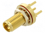 Connector: SMA | socket | female | straight | THT | PTFE | gold-plated