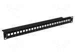 Patch panel | black | Number of ports: 24 | 19" | rack 19" | RACK