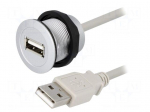 USB socket | 22mm | har-port | -25&divide;70&deg;C | &Oslash;22.3mm | IP20 | Colour: silver