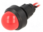 Indicator: LED | prominent | 230VDC | 230VAC | Cutout: &Oslash;13mm | IP40