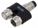 Adapter | M8 | PIN: 3,4 | M8 male 4pin,M8 female 3pin x2 | 32VDC | 2A