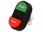 Switch: double | Stabl.pos: 1 | 22mm | green/red | Illumin: none | IP66