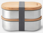 black+blum BAM-BT-L016 food storage container Oval Box 0.5 L Bamboo, Stainless steel 2 pc(s)