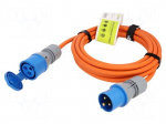 Extension lead | 3G2.5mm2 | 5m | rubber | orange | Sockets no: 1 | 16A