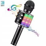 Riff WS-858 wireless karaoke microphone with built-in speakers, Bluetooth, Micro SD and USB &mdash; black