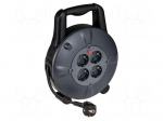Extension lead | 3G1.5mm2 | 10m | PVC | black | Sockets no: 4 | 16A