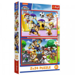 M&auml;nguala | PC | Konsoolid | Tarvikud // Harivad m&auml;nguasjad | Interaktiivsed | Loomingulised | Kunstilised // Puzzle - 2x24 - Psi dzień zabaw - Psi Patrol - Trefl 34434