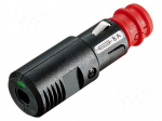 Cigarette lighter plug | screw terminal | 8A | Sup.volt: 12&divide;24VDC