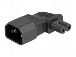 Adapter | IEC C14 male,IEC C7 female | angular | 2.5A | 250V
