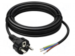 Cable | 3G1.5mm2 | CEE 7/7 (E/F) plug,cables | PVC | 3m | black | 230V