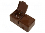 Connector: AC supply | socket | 2P+PE | 250VAC | 16A | brown | wall mount