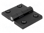 Hinge | Width: 76mm | zinc and aluminium alloy | black | H: 60mm