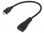 Cable | HDMI socket,mini HDMI plug | High Speed + Ethernet | black