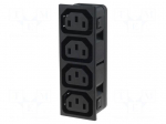 Connector: AC supply | splitter | female | 10A | 250VAC | C13 (F)