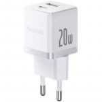 Baseus Palm Fast Charger USB-A + USB-C 20W / White