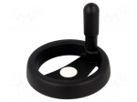 Knob | with handle | H: 37mm | &Oslash;mount.hole: 10mm | black | 0&divide;80&deg;C