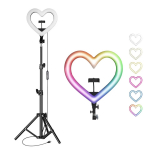 Riff Streaming LED lamp-heart 10inch with phone holder + tripod 2.1m + RGB