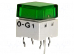 Switch: keypad | Pos: 2 | SPST-NO | 0.05A/24VDC | green | LED | green | THT