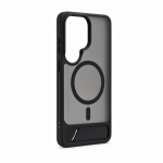 Back panel cover Evelatus Samsung Galaxy S26 Ultra Rubber Coated MagSafe With Stand Case Black