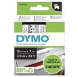 DYMO D1 kirjapael 45800 19mmx7.0m black->transp.