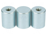 Magnet: permanent | alnico | 78N | &Oslash;: 25mm | H: 35mm | brass,steel