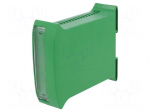 Enclosure: for DIN rail mounting | Y: 101mm | X: 35mm | Z: 120mm | green