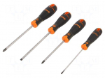 Kit: screwdrivers | Pcs: 4 | Phillips,slot | Series: BahcoFit