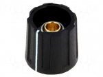 Knob | with pointer | ABS | &Oslash;shaft: 4mm | &Oslash;16x15.5mm | black