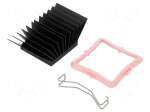 Heatsink: extruded | grilled | BGA | black | L: 33mm | W: 33mm | H: 19.5mm