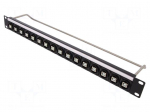 Patch panel | USB B | screw | RACK | M3 | Size: 19",1U