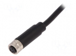 Connector: M8 | female | PIN: 4 | straight | plug | 3A | IP67 | 30V | 1m | PVC