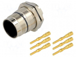 Connector: M23 | socket | PIN: 6 | male | crimped | 28A | shielded | IP67