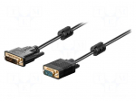 Cable | D-Sub 15pin HD plug,DVI-I (24+5) plug | 2m | Colour: black