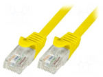 Patch cord | U/UTP | 6 | stranded | CCA | PVC | yellow | 10m | 24AWG