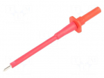 Test probe | 10A | red | Socket size: 4mm | Plating: nickel plated