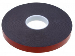 Tape: fixing | W: 25mm | L: 33m | Thk: 1.1mm | double-sided | acrylic | 90&deg;C