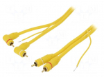 Cable | for amplifier | RCA plug x2,RCA plug x2 angled,control