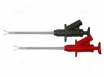 Clip-on probe | pincers type | 5A | black,red | 4mm | &Oslash;: 4mm
