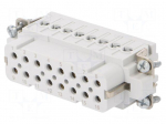 Connector: HDC | contact insert | female | 16A | 250V | PIN: 16 | 16+PE