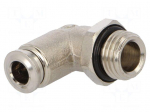 Push-in fitting | angled | -0.99&divide;20bar | nickel plated brass