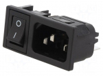 Connector: AC supply | socket | male | 10A | 250VAC | C14 (E) | IEC 60320