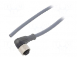 Cable: for sensors/automation | M12 | PIN: 5 | angled | 3m | plug | 63VDC