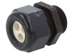 Cable gland | multi-hole | M25 | 1.5 | IP68 | polyamide | black | 7mm